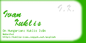 ivan kuklis business card